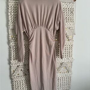 SHEIN Taupe Long Sleeve Dress